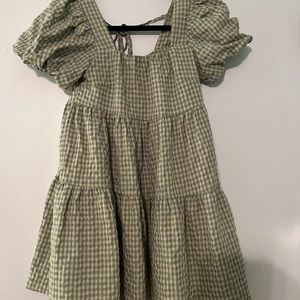 Green Gingham Princess Polly Ruffle Dress